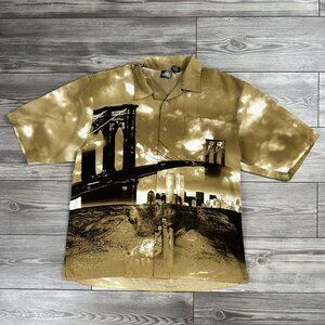 Crazy Y2K Southpole Brooklyn Bridge Button Up Shirt